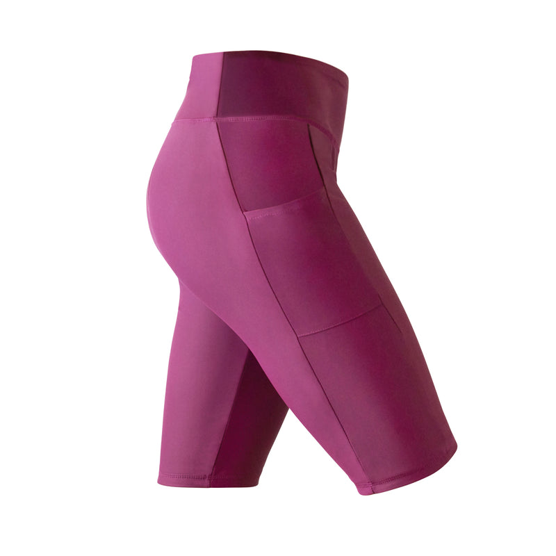 Side View of the Women's Active Swim Jammerz in Wine|wine