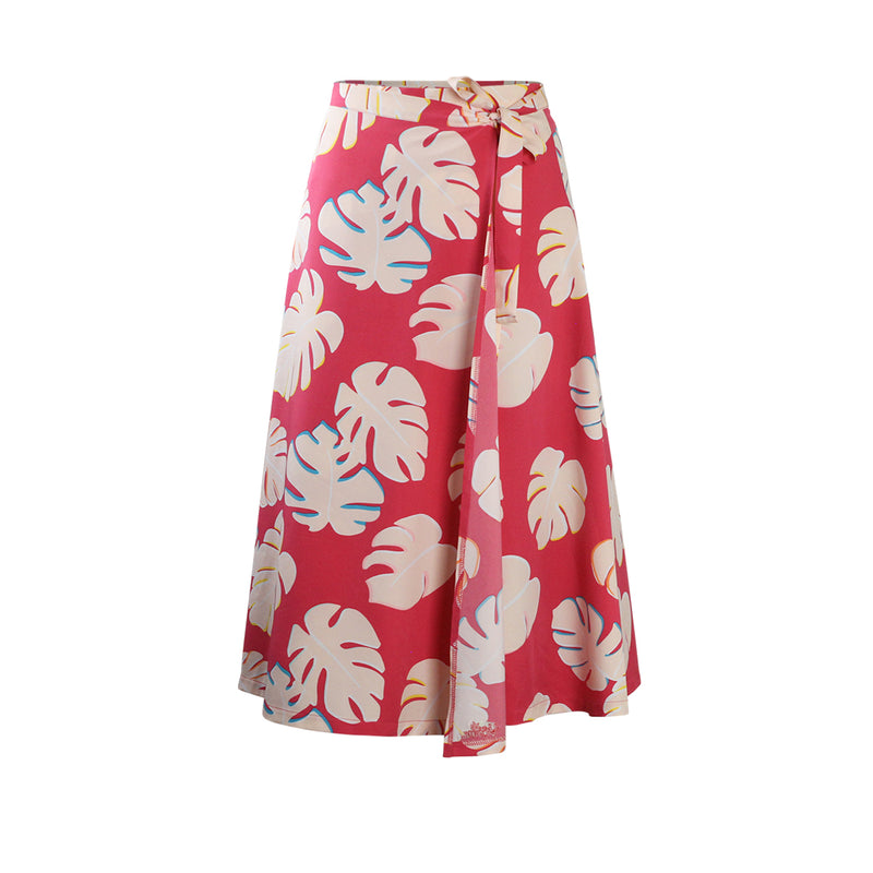 Women's Wrap Skirt in Berry Flora|berry-flora