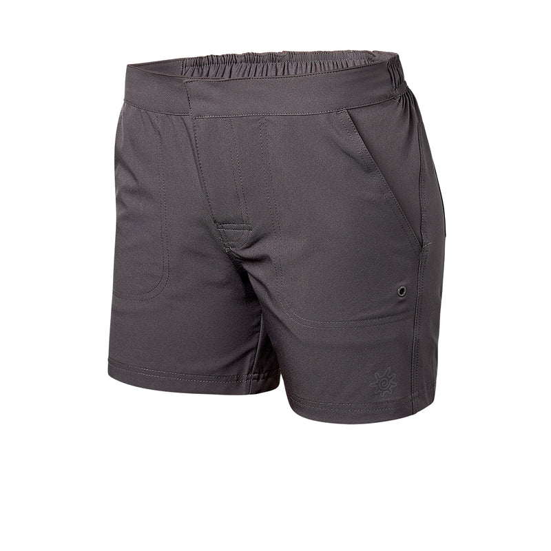 women's island board shorts in charcoal|charcoal