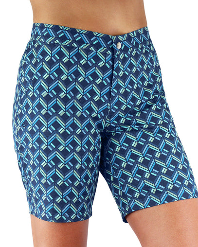 Women's Board Shorts in Chevron Weave|chevron-weave