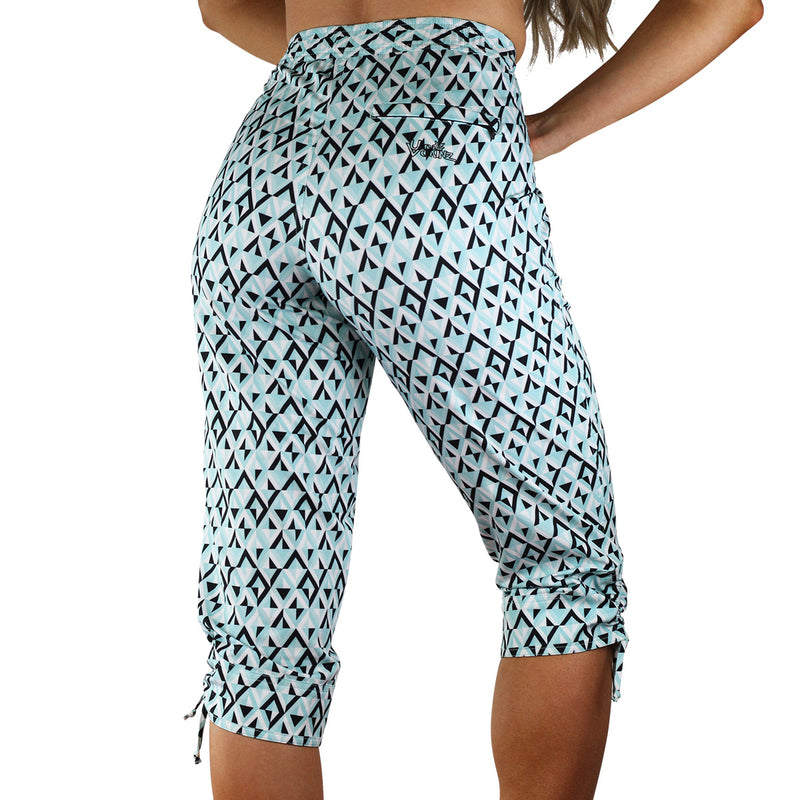 Back View of the Women's Beach Capris in Black|black-jewels