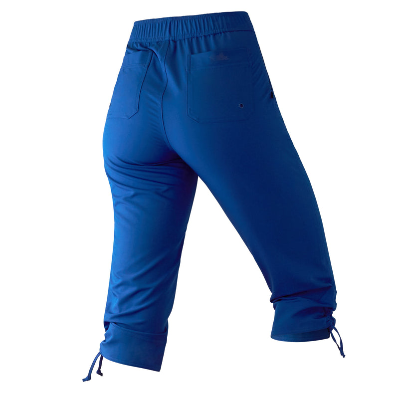 Back of the Women's Beach Capris in Navy Blue|navy-blue