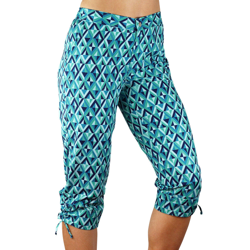 Women's Beach Capris in Turquoise Jewels|turquoise-jewels