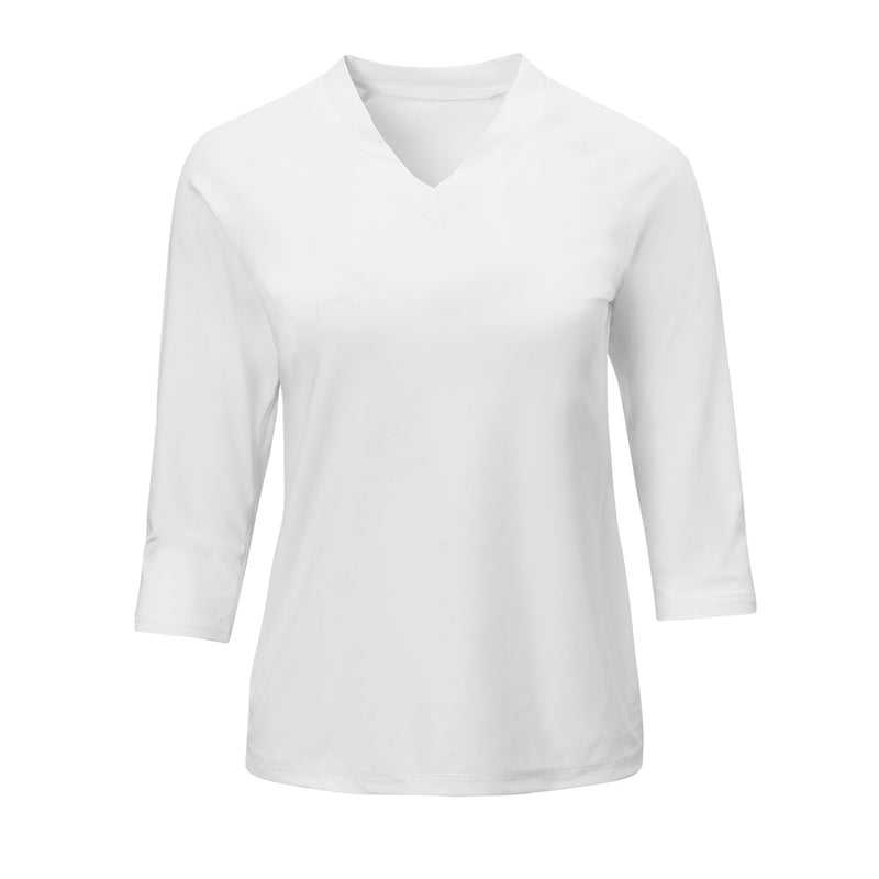 Women's V-Neck Sun & Swim Shirt in White|white