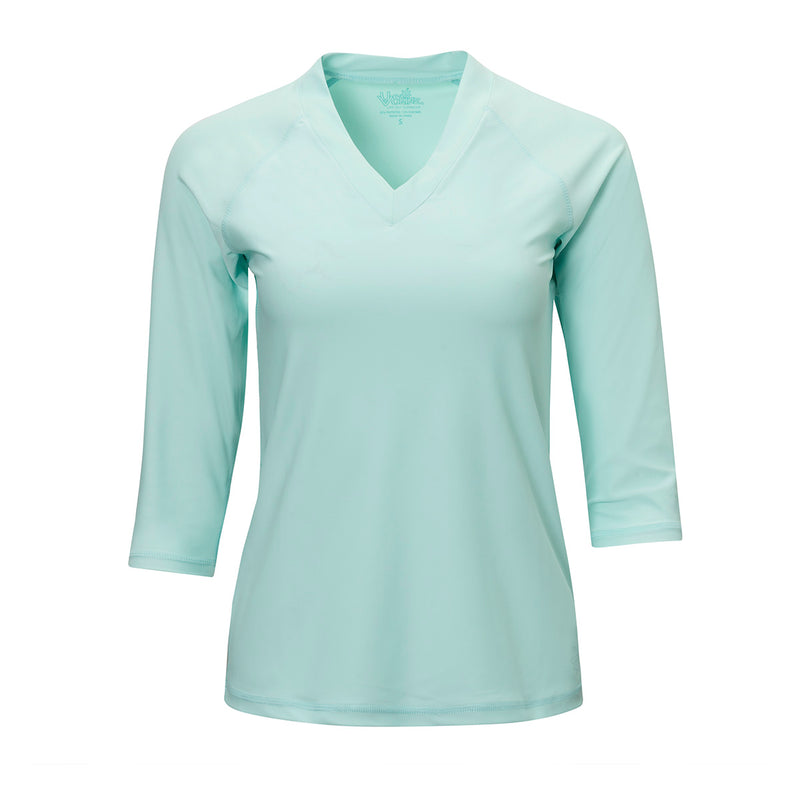 Women's V-Neck Sun & Swim Shirt in Beach Glass|beach-glass