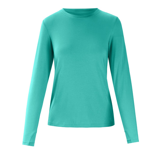 Women's Long Sleeve Everyday Tee in Turquoise|turquoise