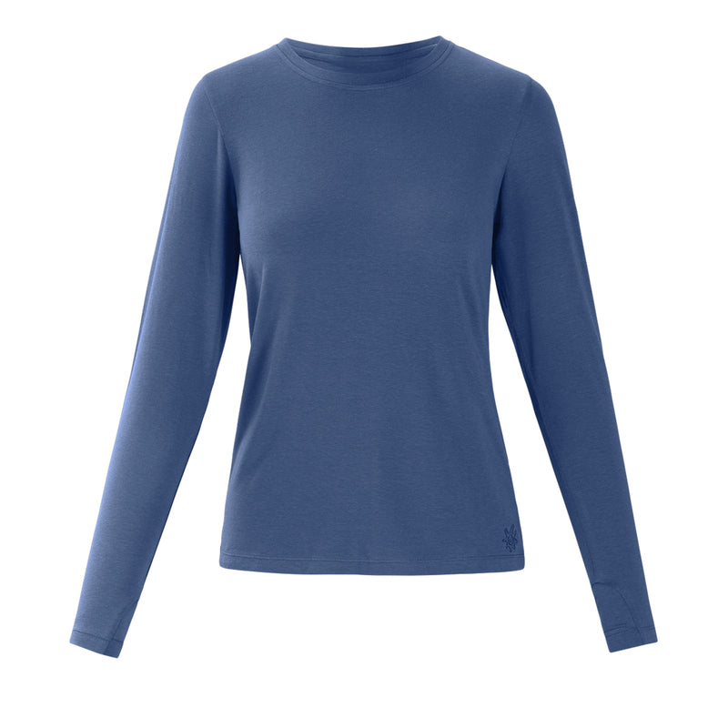 Women's Long Sleeve Everyday Tee in Washed Navy|washed-navy