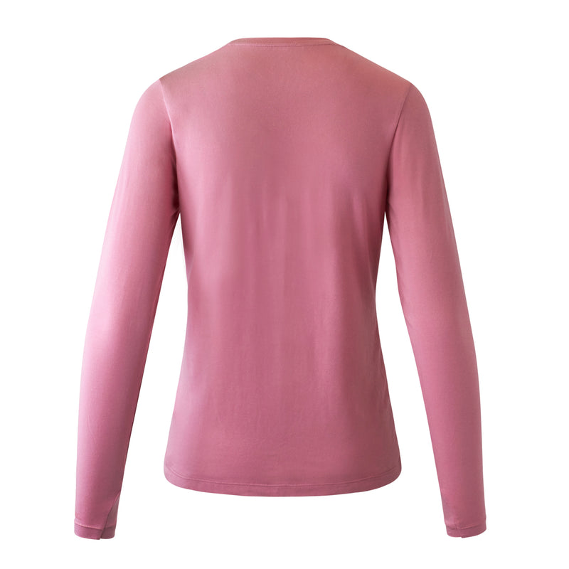Back of the Women's Long Sleeve Everyday Tee in Wild Rose|wild-rose