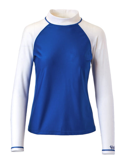 Women's rash guard in navy blue white|navy-blue-white