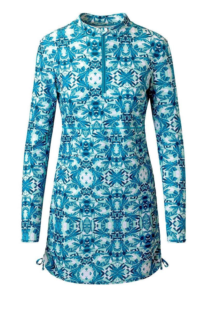 women's swim dress in caribbean prism|caribbean-prism