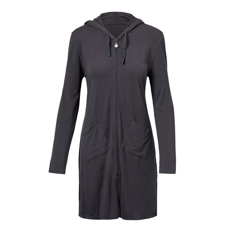 Women's Full Length UPF Jacket in Charcoal|charcoal