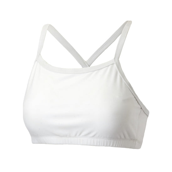 women's swim bra in white|white