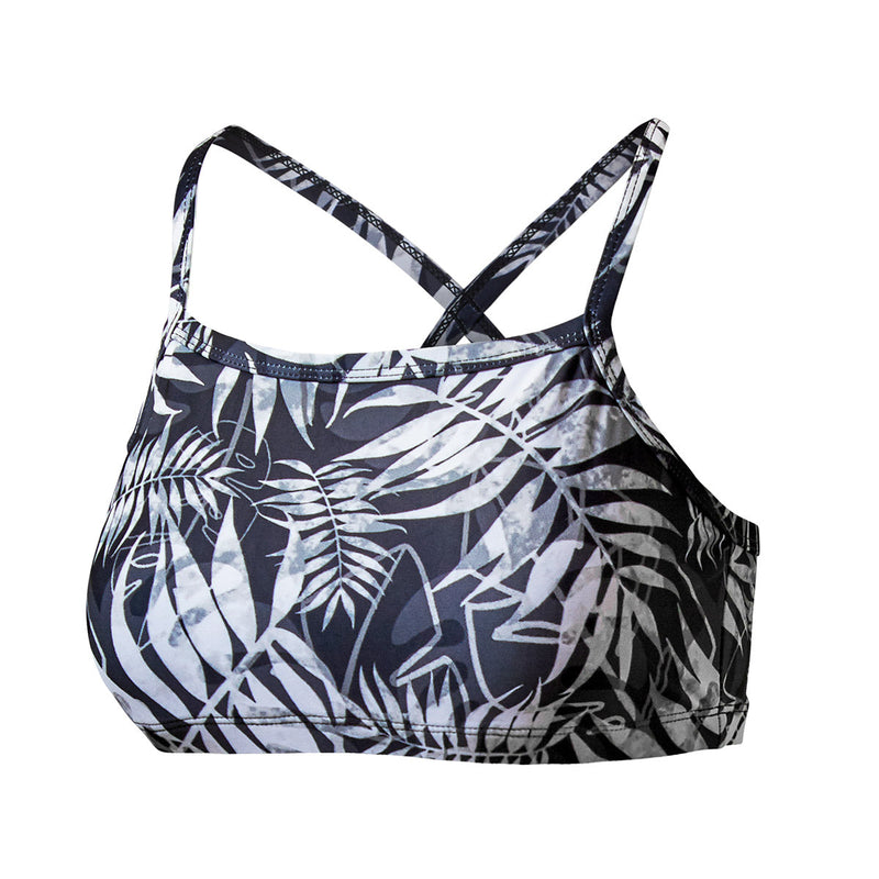women's swim bra in black palms|black-palms