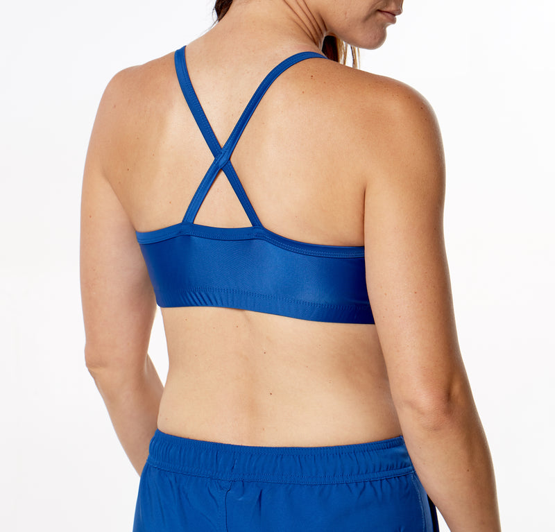 Back view of UV Skinz's navy blue swim bra|navy-blue