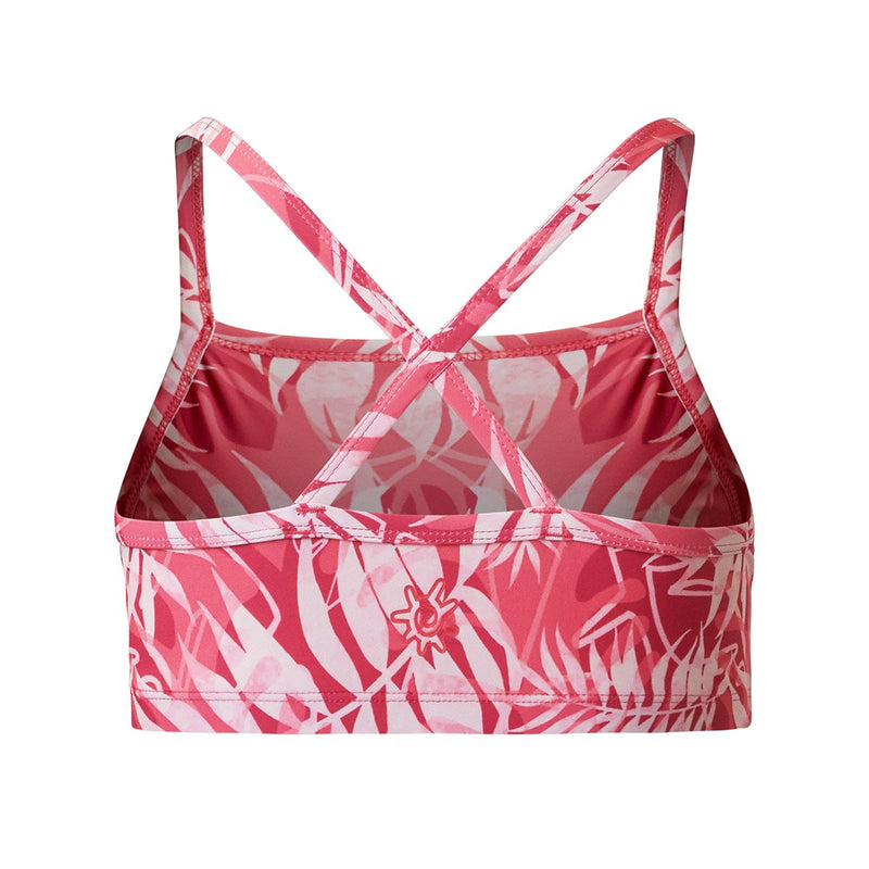 Back of the women's swim bra in strawberry palms|strawberry-palms
