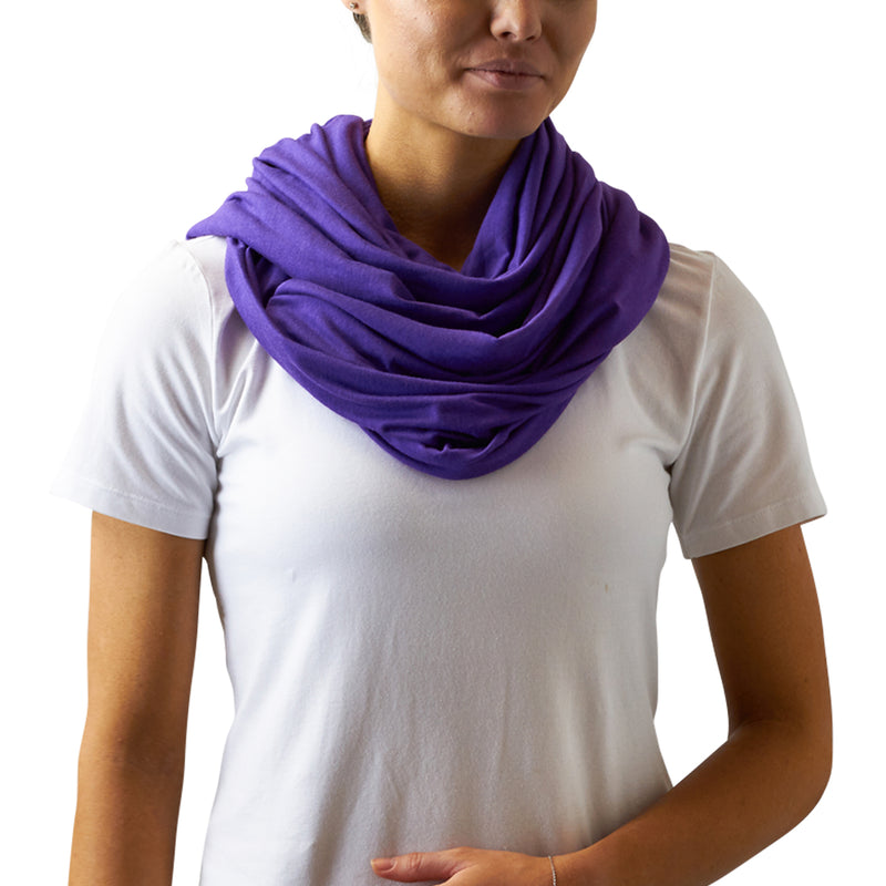 Women's sun shawl in orchid worn as as scarf|orchid