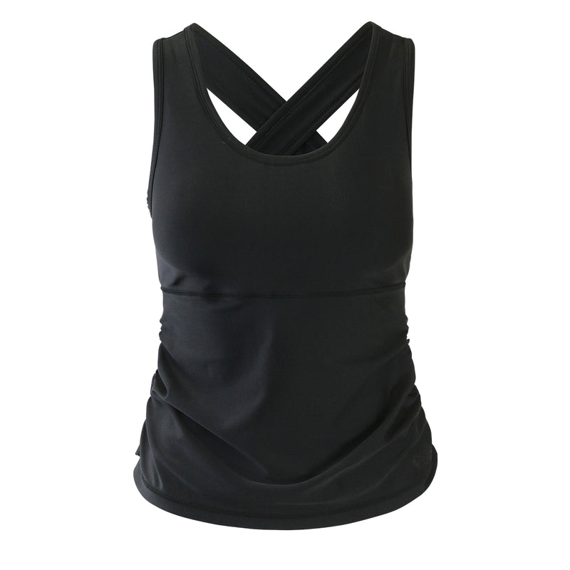 Women's Ruched Swim Scoop Tank Top