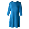 Women's 3/4 Sleeve Swing Dress in Mykonos Blue|mykonos-blue