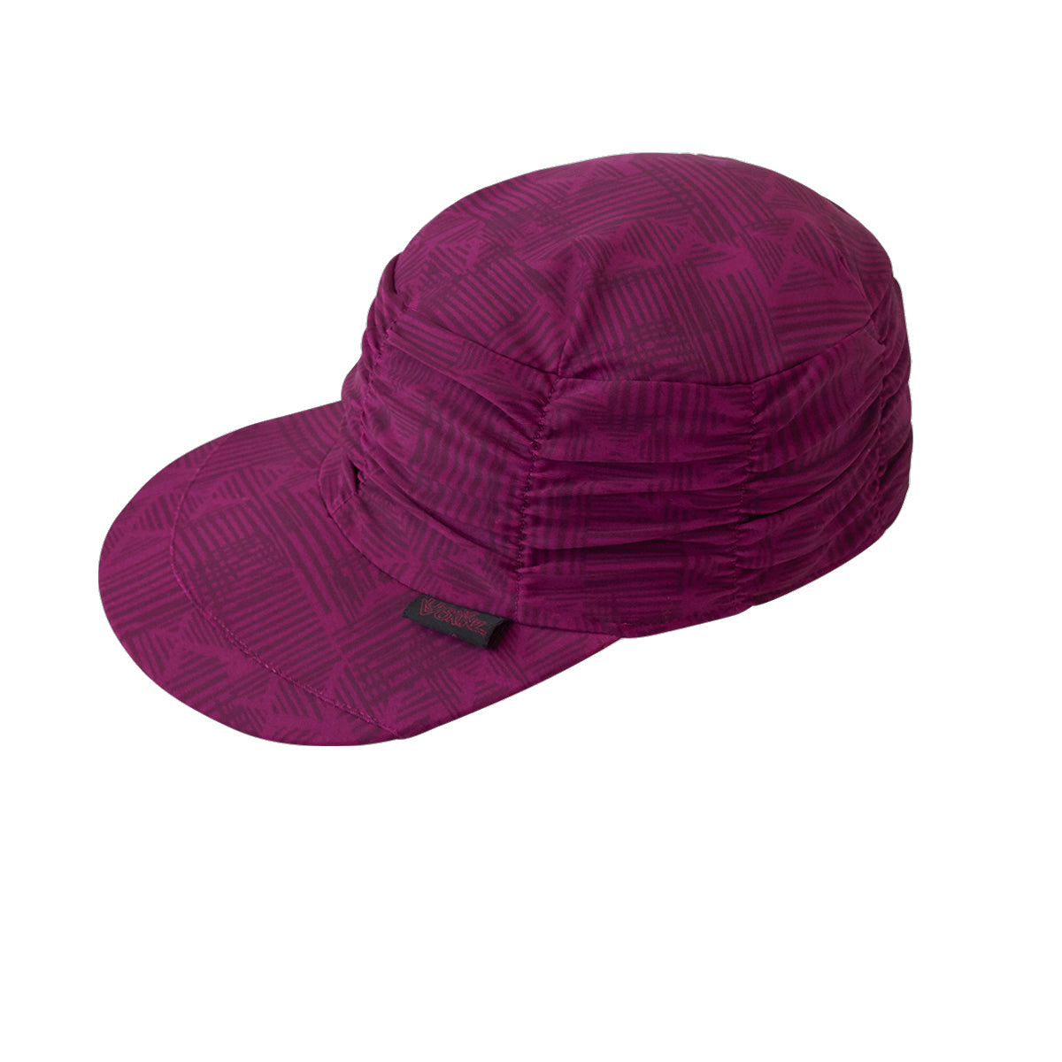 Women's Ruched Sun Cap in Wine Lattice|wine-lattice