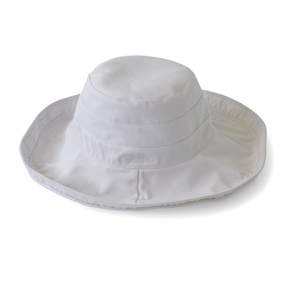 women's wide brim sun hat in white|white
