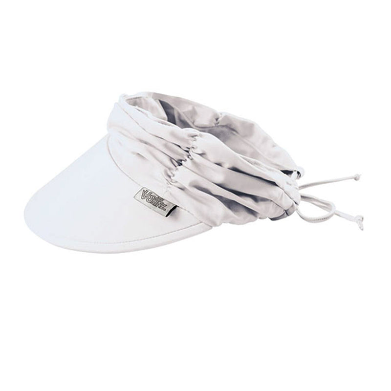 UV Skinz's women's swim visor in white|white