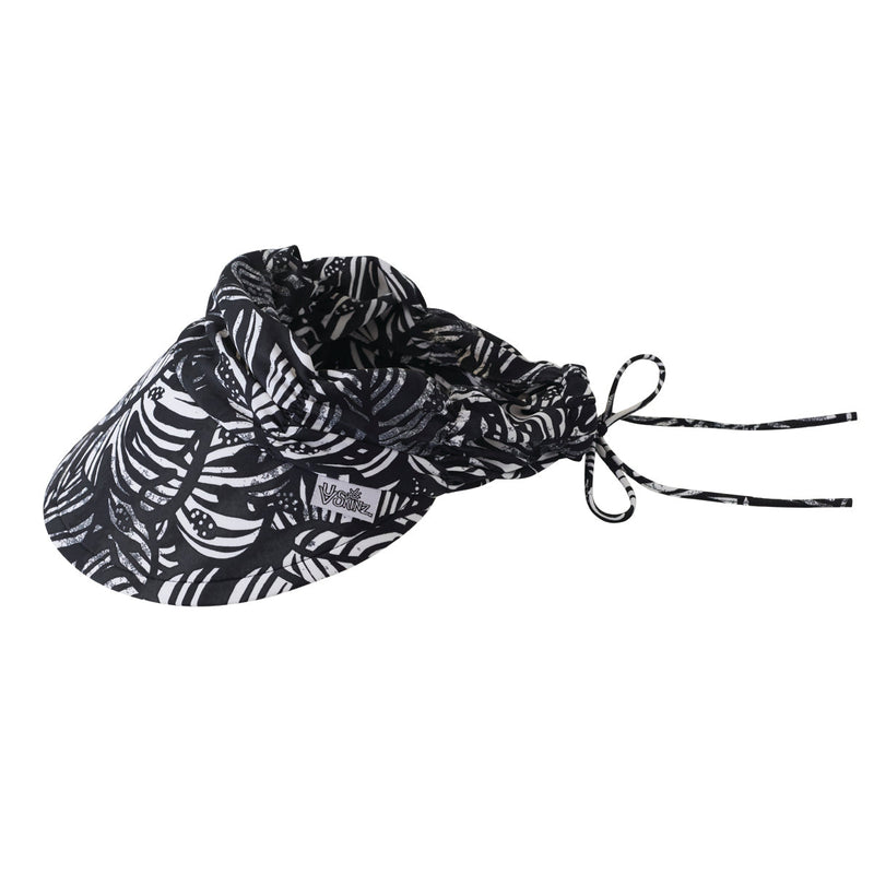 women's swim visor in black botanical|black-botanical