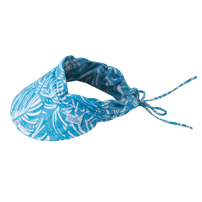 women's swim visor in scuba blue botanical|scuba-blue-botanical