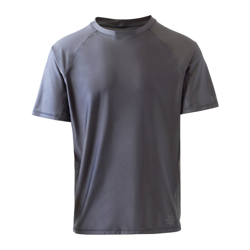 men's short sleeve swim shirt in charcoal|charcoal