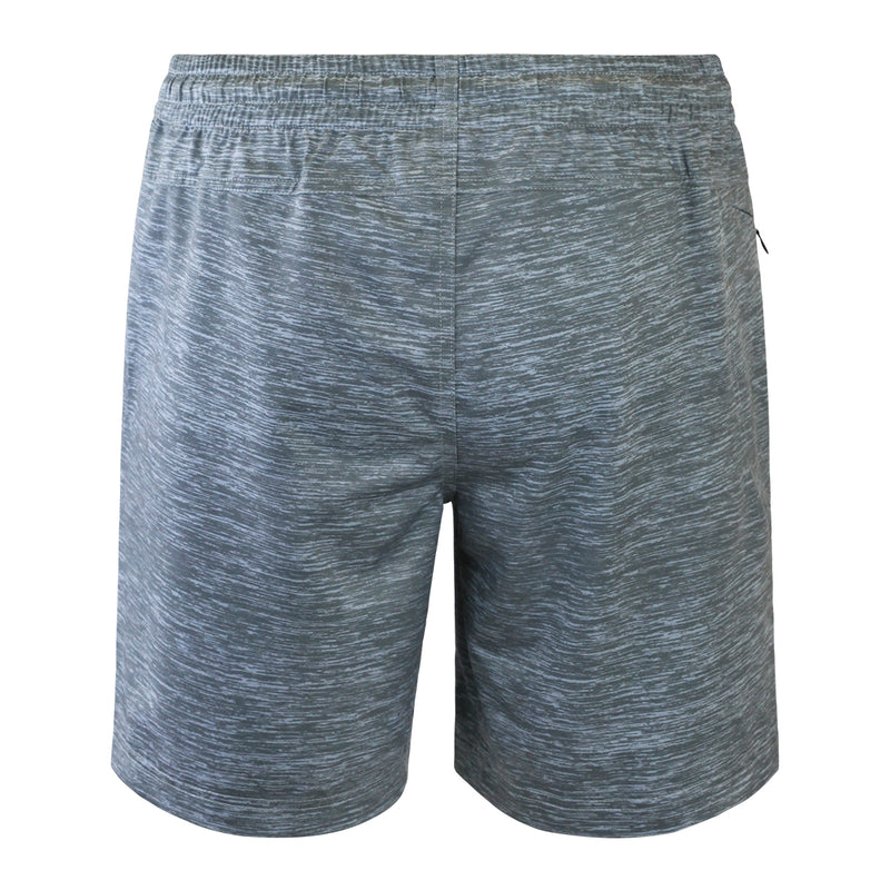 back of the men's swim shorts with built in liner in dusty blue jaspe|dusty-blue-jaspe