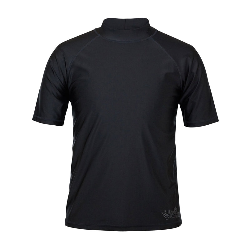 men's short sleeve swim shirt in black|black