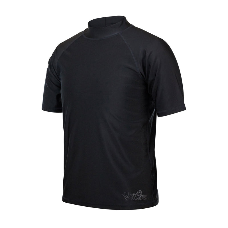 UV Skinz's men's short sleeve swim shirt in black|black