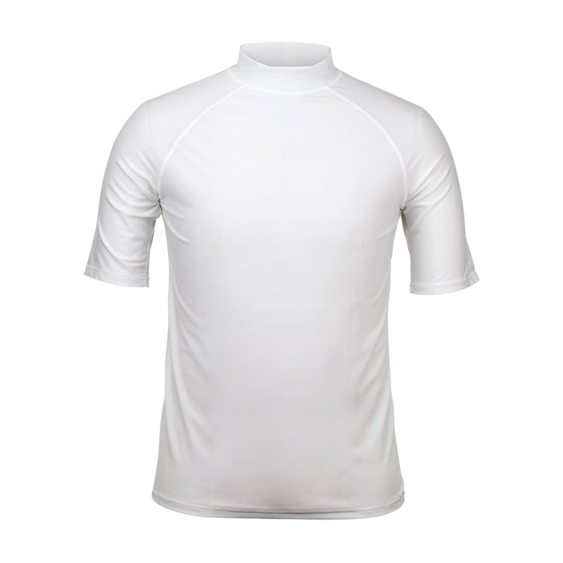 men's short sleeve swim shirt in white|white