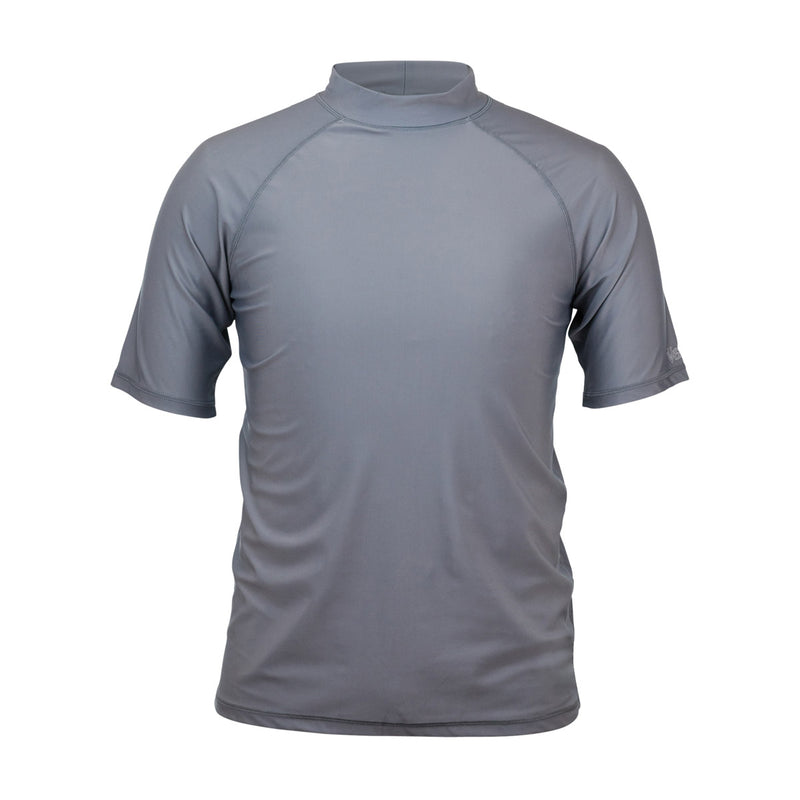 men's short sleeve swim shirt in steel grey|steel-grey