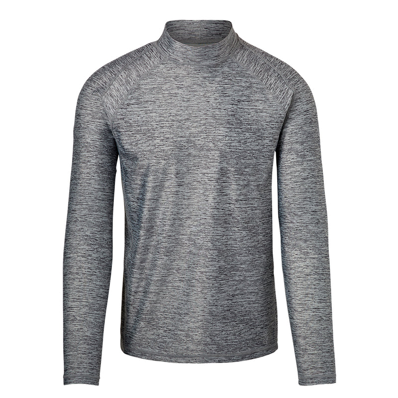 men's long sleeve active swim shirt in grey|grey-jaspe