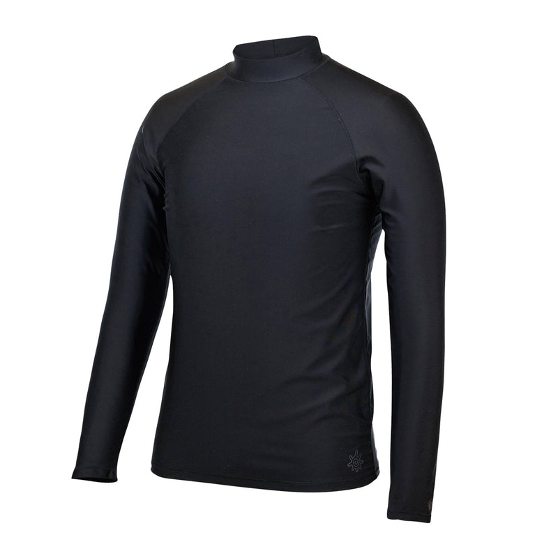 UV Skinz's men's long sleeve swim shirt in black|black