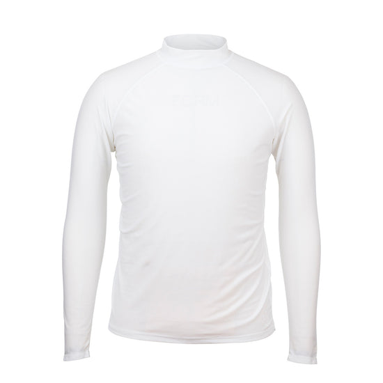 men's long sleeve swim shirt in white|white
