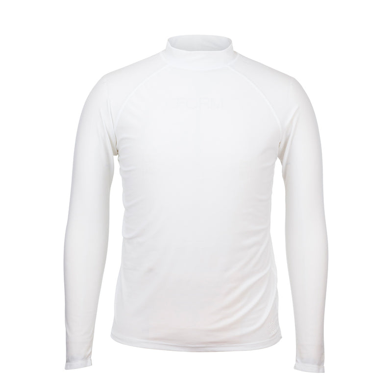 men's long sleeve swim shirt in white|white