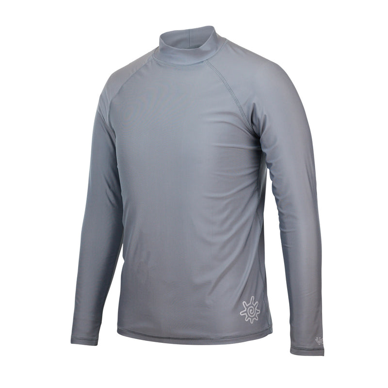 UV Skinz's men's long sleeve grey swim shirt|grey