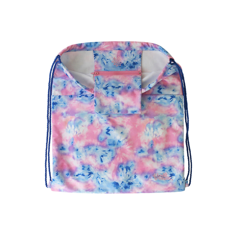 Inside View of the Kid's Swim Bag in Light Pink Tie Dye|light-pink-tie-dye