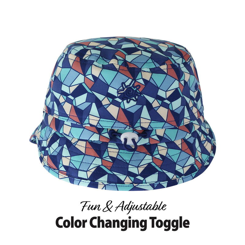 UV Skinz's kid's adjustable flap sun hat in stained glass|stained-glass