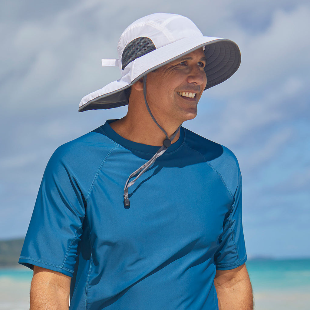  Red White and Blue Bucket Hat with Plastic Pockets - K