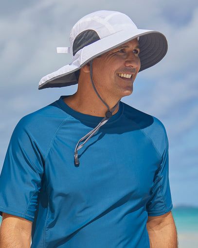 wide brim sun shade hat in white-steel-grey|white-steel-grey