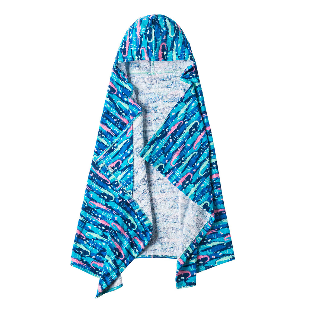 Kid's Hooded Beach Towel in Seafoam Gator|seafoam-gator