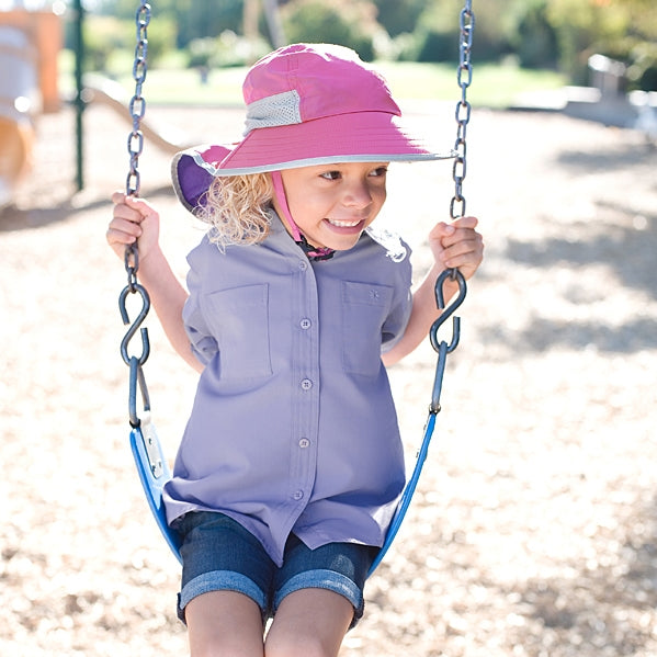 kid's sun hat in hot pink|hot-pink