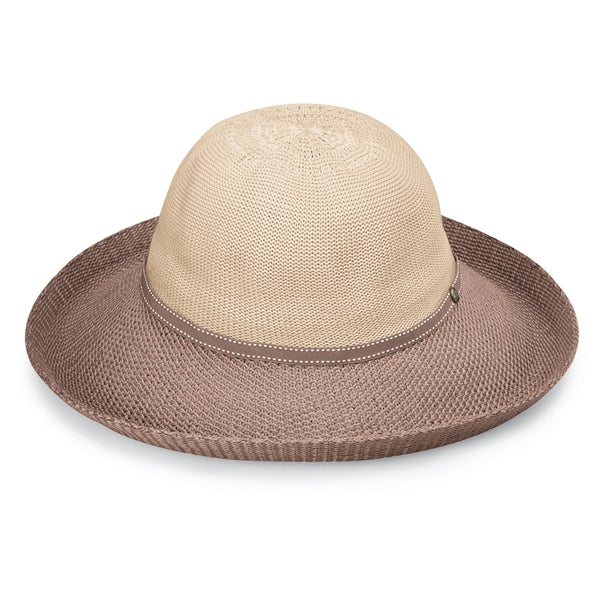 women's two toned sun hat in beige mocha|beige-mocha