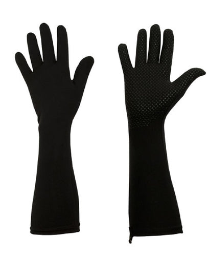 Long sun protective gloves in black|black