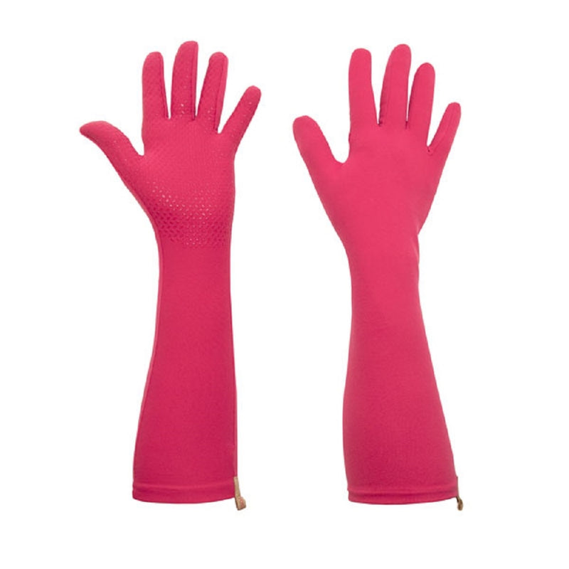 Long sun protective gloves in fuchsia|fuchsia