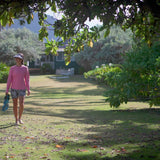 woman in UV Skinz's women's long sleeve crew swim shirt 