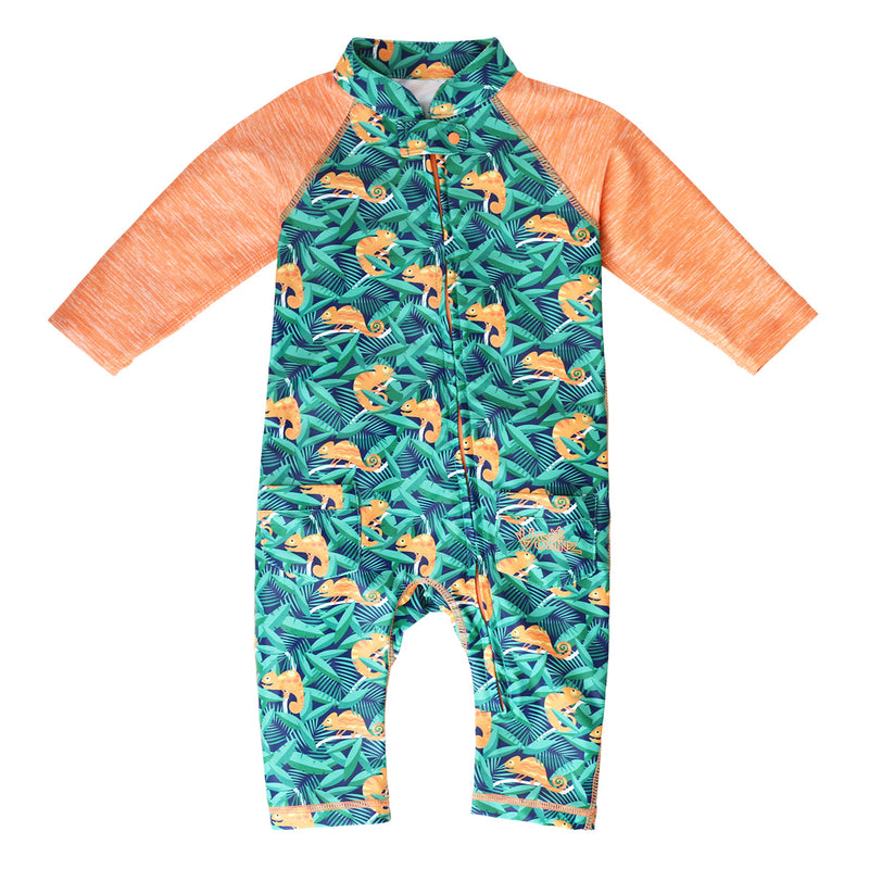  baby boy's long-sleeve swimsuit in cool chameleons|cool-chameleons