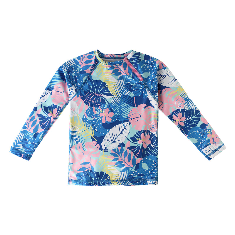 girl's long sleeve swim shirt in mykonos tropical|mykonos-tropical
